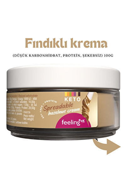 Perfect Keto Ketojenik, vegan FINDIK EZMESİ çikolata sürülebilir krema 100 Gr...