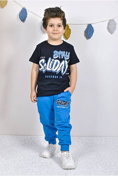 SÜSLÜ KİDS طقم بدلة رياضية موسمية للأولاد مطبوعة من Soliday