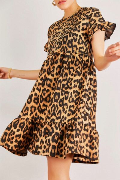 AQE FASHION Rochie de damă cu mâneci și fustă cu volane