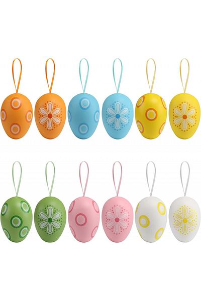 Naler Set 12 oua de Pasti Naler, plastic, multicolor, 6 x 4 cm
