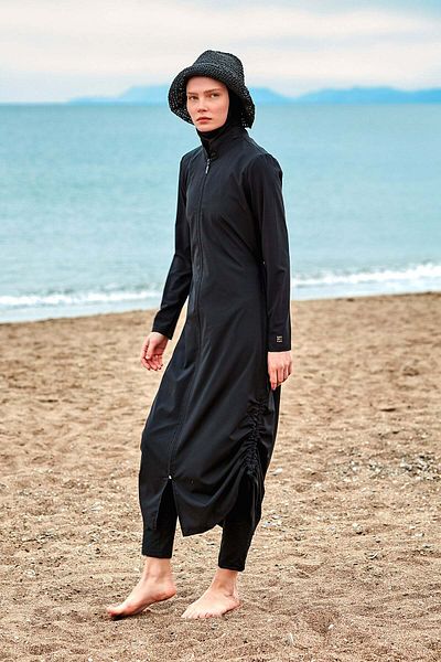 Marina Swimwear Full Covered Parachute Black Hijab Swimsuit - M2415