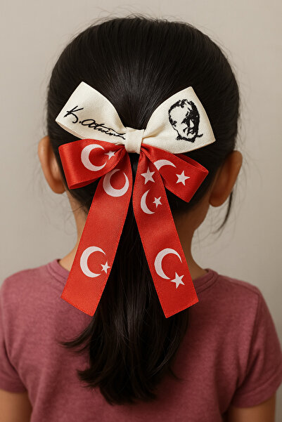 monalisatoka 23 Nisan Atatürk ve Türk bayraklı Kurdela toka