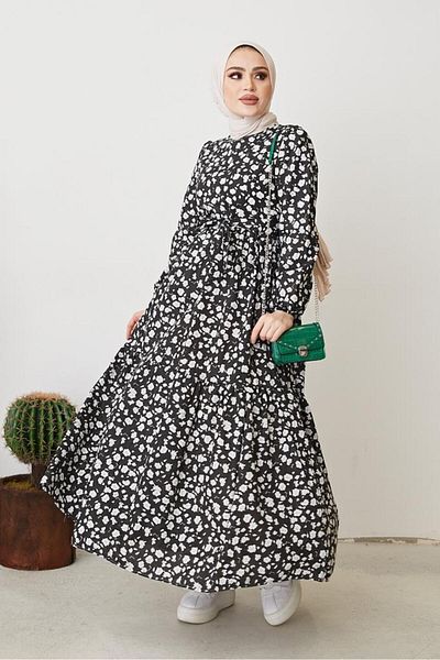 giyze Φόρεμα με μοτίβο Daisy Black 400