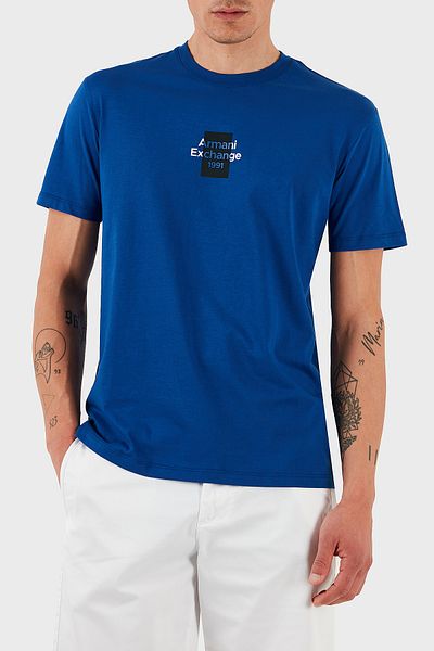 Armani Exchange Armani Exchage 100% βαμβακερό κανονικό μπλουζάκι με λογότυπο Ανδρικό T SHIRT XM 000767   AF12308 UB088