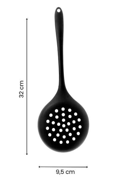 rubihome Black Hard Silicone Heat Resistant Colander - 1 Piece