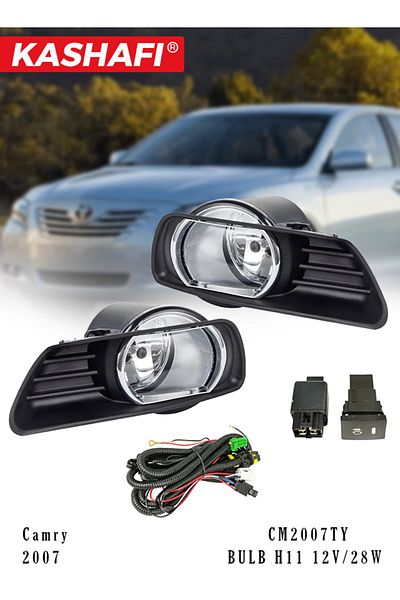 Kashafi Fog Lamp Kit for Toyota Camry 2007, H11 Halogen Bulb 12V 28W, OE Fit, Waterproof