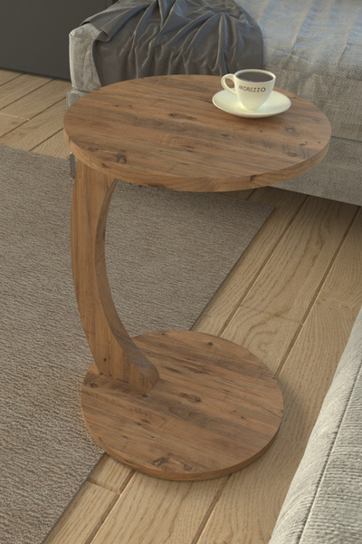 Limnizza Yuvarlak Tekerlekli C Sehpa Koltuk Yanı Laptop Masası Modern Zigon Y...