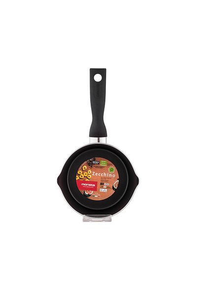 moneta Casserole for frying, cooking and boiling, coated with a non-stick material and a heat-insulated handle, made in Italy, 16 cm