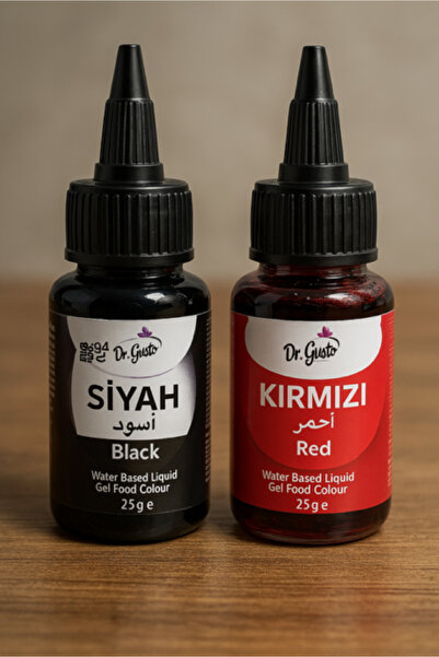 Dr. Gusto Likit Gıda Boyası 2 li Siyah Kırmızı 25 gr