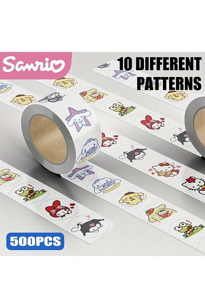 ROSIE 500Pcs Sanrio Official Stickers: Hello Kitty, Melody, Kuromi, Cinnamoroll, Purin and More