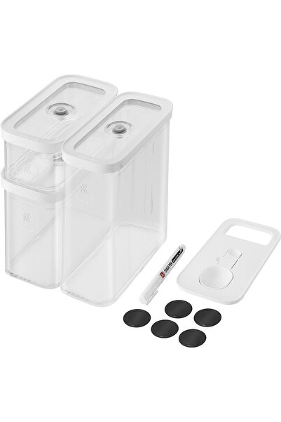 ZWILLING Fresh & Save Cube Saklama Kabı Seti, M / 5-Parça, Şeffaf-Beyaz