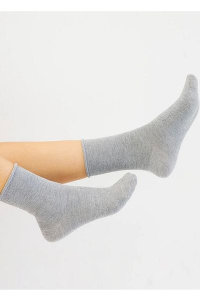 ENFAEL 3 Pairs of Women's Non-Elastic Gray Socket Seamless Premium Socks Set Non-Marking/Non-Squeezing Socks