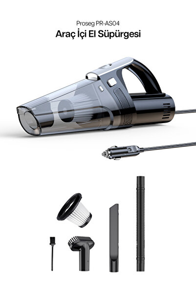 Proseg Portatif Vakumlu Üflemeli Mini Kablolu Araç Süpürgesi - Toz Ve Kül Tem...