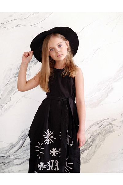 Hilal Akıncı Kids Rochie din țesătură boemă roșie Lotus cu imprimeu H'a pentru fete