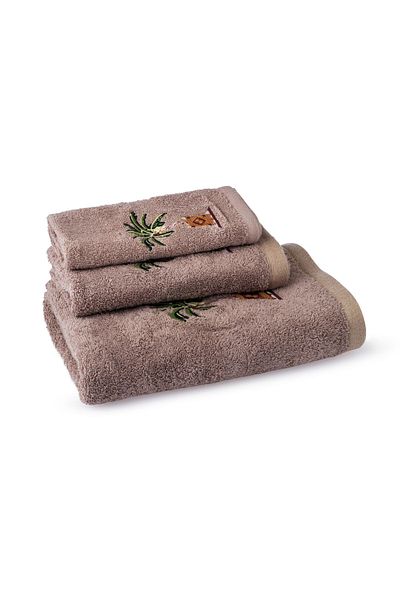 Orange Bed & Bath AVANTI | Embroidered 100% Cotton Towel Set 3 Pcs - Avanti Palm