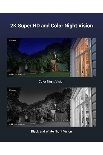 EZVIZ EB8 4G LTE 2K Wireless Outdoor Camera Kit with Solar Panel Type C on 10400mAh Battery, Auto Tr