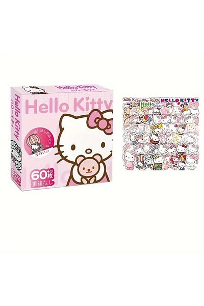 ROSIE 60Pcs Sanrio Hello Kitty Kuromi Cinnamurwall Pochacco Stickers