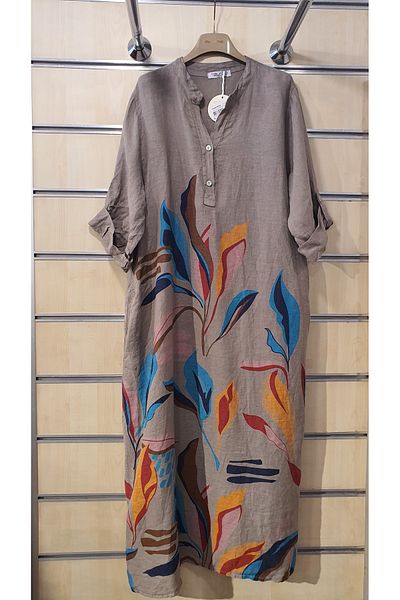 Park Moda ΦΟΡΕΜΑ ΙΤΑΛΙΚΟ ΛΙΝΟ ΜΕ ΣΧΕΔΙΟ ΦΥΛΛΩΝ