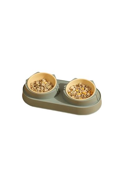 Vitastyle Double Compartment Cat Patterned Food and Water Bowl