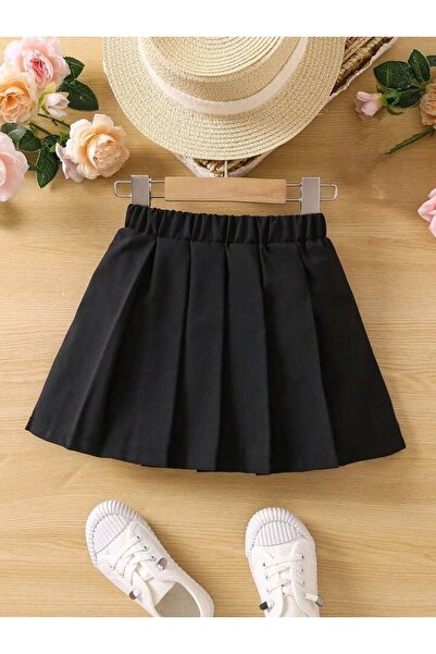 shop Fusta neagră plisată cu centură și detalii din cauciuc, sezon nou