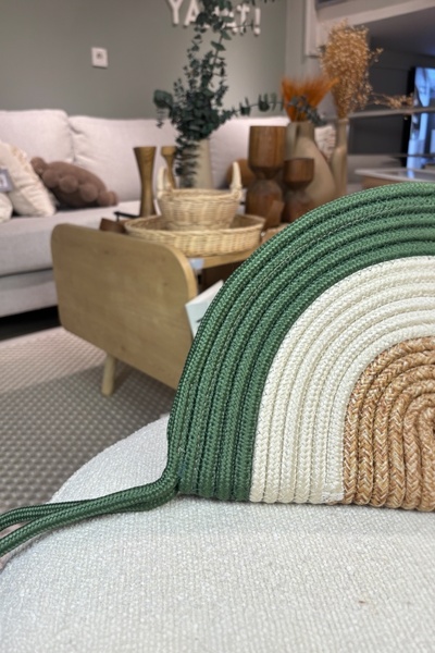 MaVaux Moss Zippered Straw Jute Vegan Clutch Bag