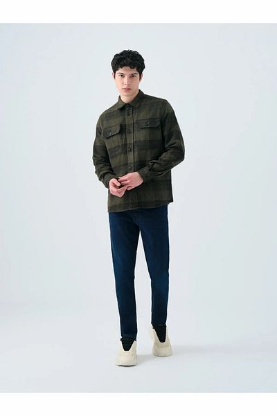 Loft Мъжка риза Candy Shop в тъмен каки цвят M Shg LF2036911