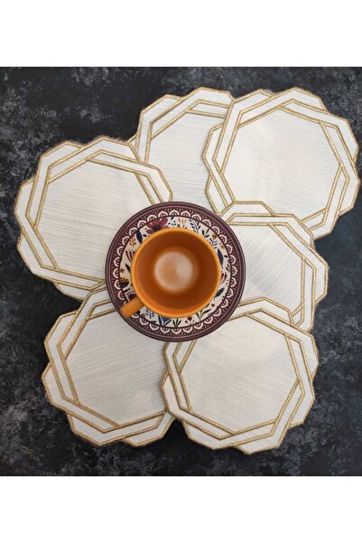 Çt Çeyizci Tekstil Presentation Napkin, Cocktail Napkin, Coffee Side Presentation Holder, Cup Pad 6 Pieces Presentation Napkin