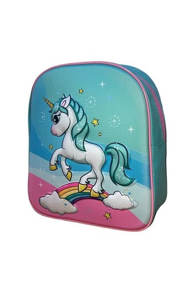 UNICORN Ghiozdan copii, 30x26x10 cm, 3D, multicolor, bretele ajustabile, Unicorn