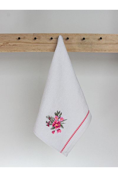 Ender Home Σετ 2 πετσετών κουζίνας Violet Embroidery – 35x50 cm, 100% βαμβάκι