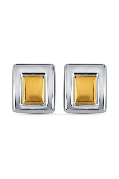 CHARMLUCKY Steel Mix Quadrangle Earrings