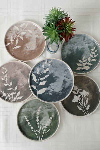 Keramika Deep Flowers Nordic Cake Plate 22 Cm, 6 Pieces # 22813-17
