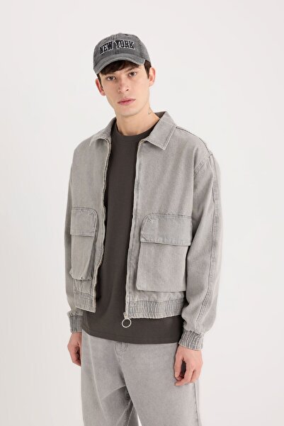 DeFacto Relax Fit Jeansjacke mit Reißverschlusstaschen 3173058