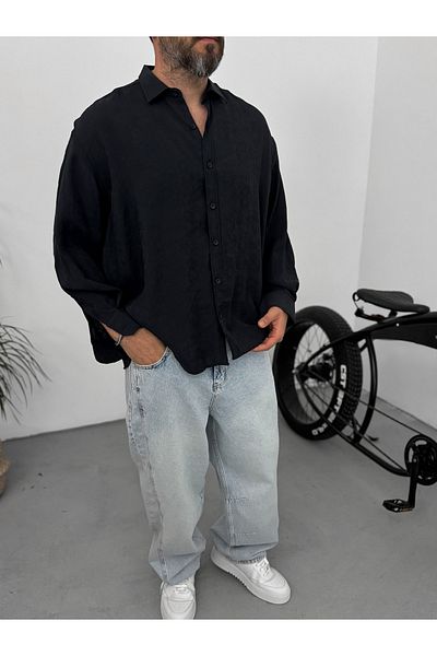 BYBASICMAN Black Paisley Patterned Shirt G-5697/4