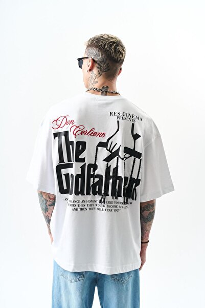 Respire Мъжка тениска с щампа "Кръстникът", бяла