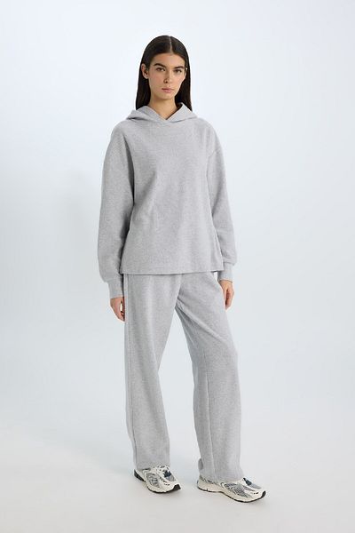 DeFacto Relax Fit Hooded Basic Plain Sweatshirt E1995Ax24Wn