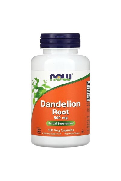 Now Foods جذر الهندباء، 500 مجم، 100 كبسولة نباتية