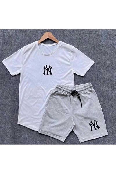 B CASUAL Oversize Printed T-Shirt Shorts Combination Two Product Set