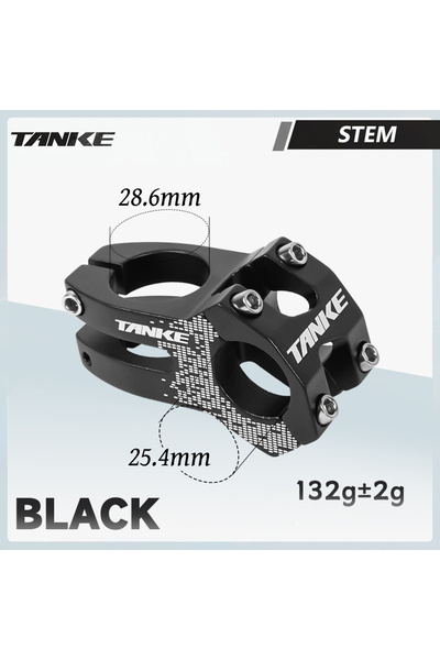 Choice جذع دراجة طريق TANKE-MTB أسود 022، مقاس 25.4 مم، أجزاء دراجة من سبائك الألومنيوم CNC، مقبض قصير عالي القوة