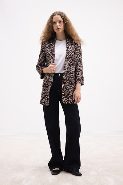 DeFacto Μπουφάν Blazer με κανονική εφαρμογή Leopard Print E1483AX24AU