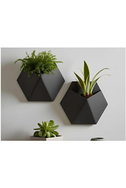 Atölye Matris Minimalist Duvar Saksısı 2 ADET 20 X 18 CM PLASTİK 3D PLA BASKI