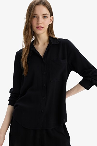 DeFacto Regular Fit Viskon Uzun Kollu Gömlek N2518az25sp
