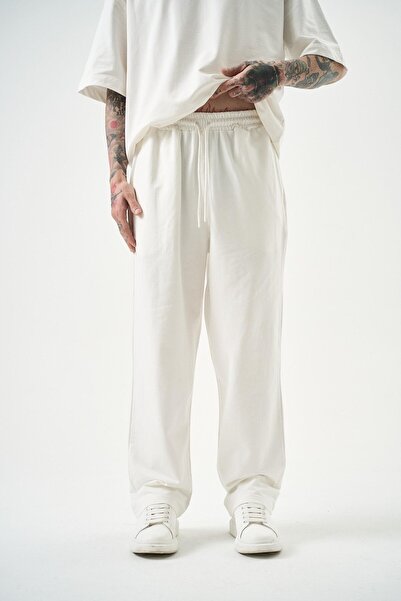 Respire Men's Basic Baggy Sweatpants Ecru