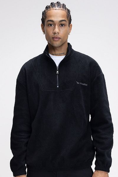 DeFacto Φούτερ Comfort Regular Fit Comfortable Fit με φερμουάρ γιακά με στάμπα Fleece 3113195