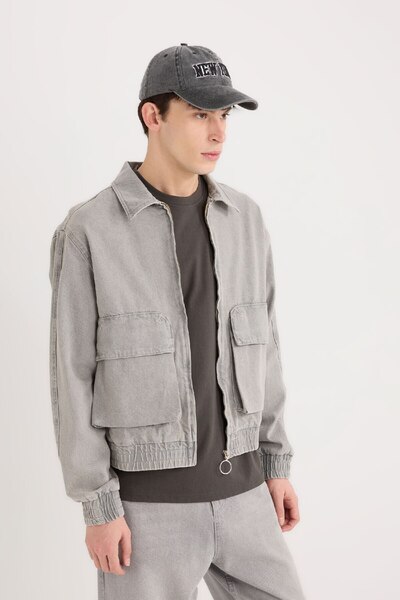 DeFacto Relax Fit Jeansjacke mit Reißverschlusstaschen 3173058