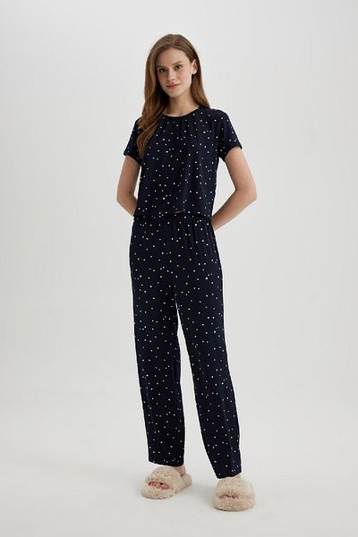 DeFacto Set pijamale softshell cu mâneci scurte Fall In Love, cu ajustare regulată B6184ax24sp