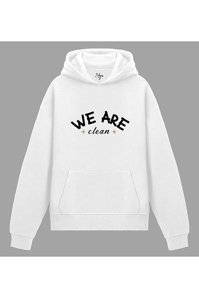 Edizen Delicacy Premium Hoodie Unisex Oversize 100% Cotton White Hooded Sweatshirt