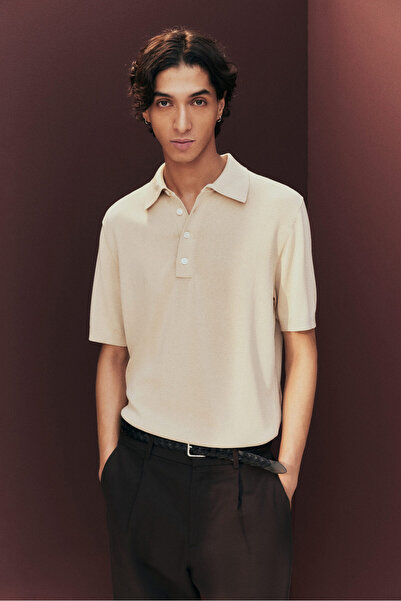 H&M İnce Triko Polo Tişört Regular Fit