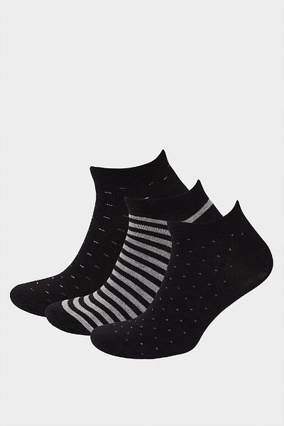 DeFacto Nahtlose 3-teilige Bambus-Booties-Socken für Herren D9937axns