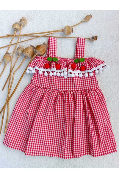 Bilge Trend Cherry Detail Strap Girl's Summer Dress