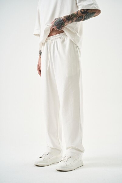 Respire Men's Basic Baggy Sweatpants Ecru